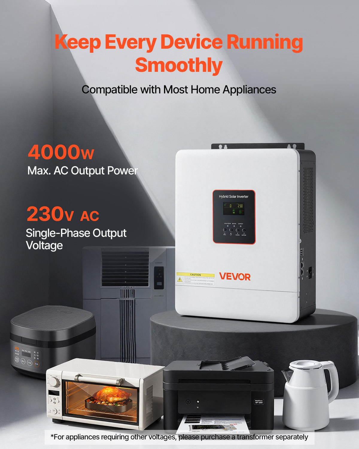 VEVOR 4000W Hybrid Solar Inverter
