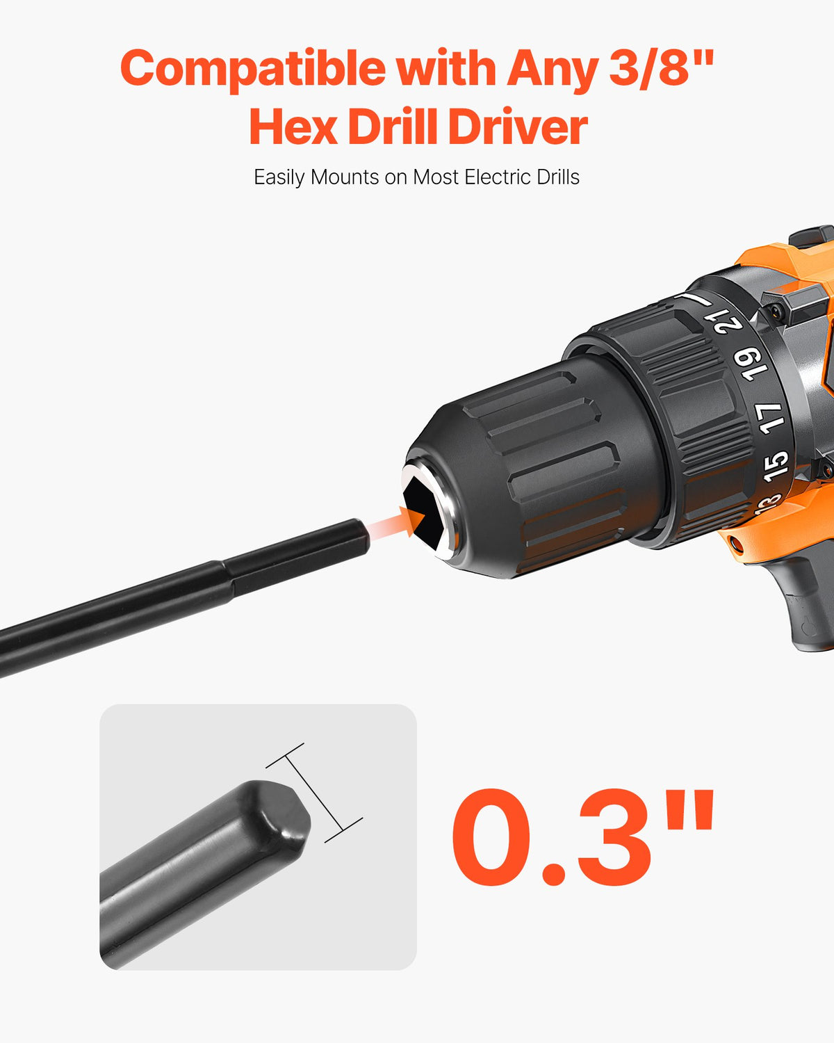 VEVOR Auger Drill Bit for Planting Set of 2, 40 x 220 mm & 80 x 300 mm, Spiral Drill Bit for 3/8" Hex Drive Drills, Heavy Duty Bulb Planter Tool, Hole Drilling Attachments for Digger