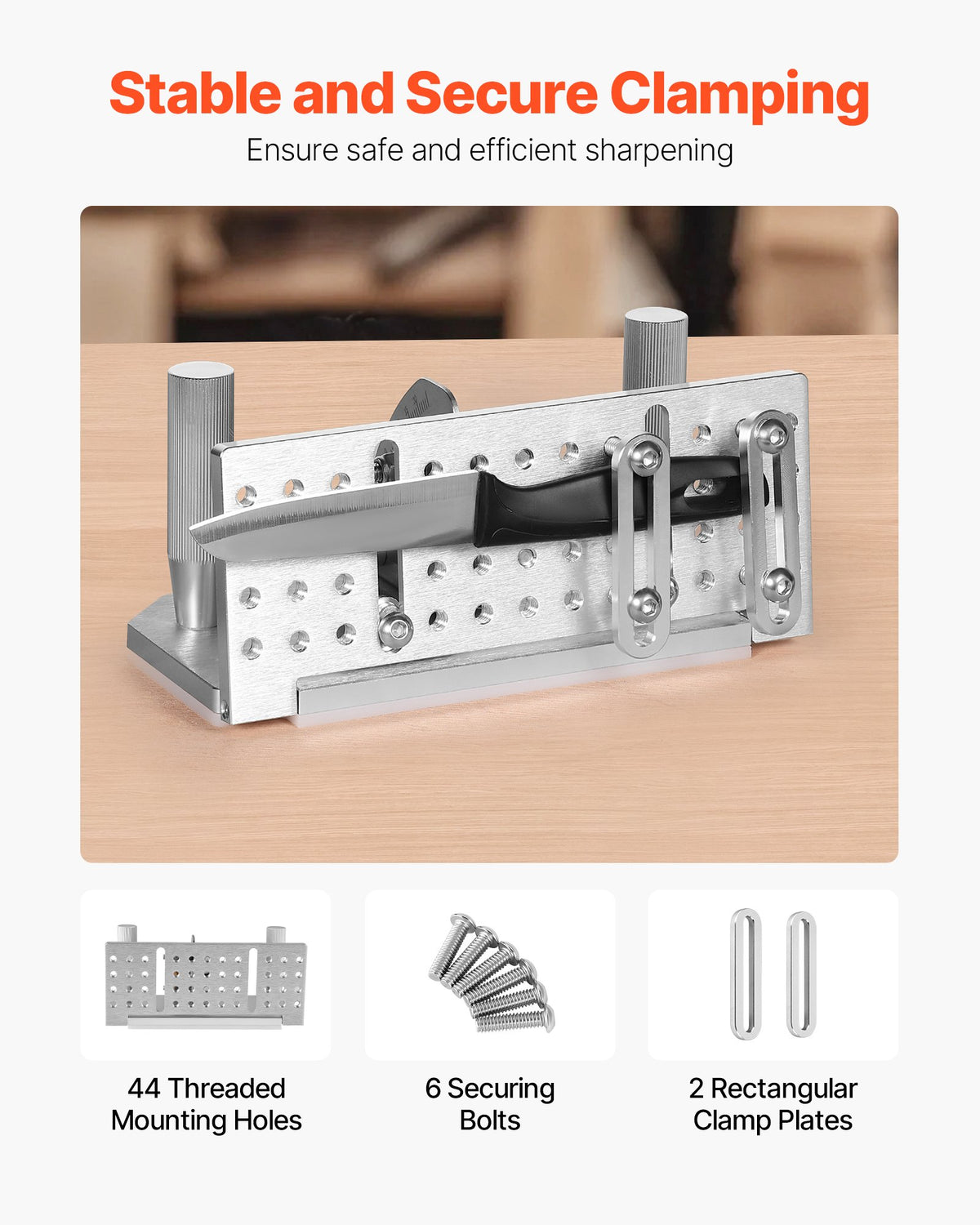 VEVOR Belt Grinder Knife Jig, 85° - 115° Adjustable Belt Sander Knife Sharpening Jig with Dual Handles, 195mm Long Sharpener Locator Compatible with Bench Grinders, Sharpening Machines