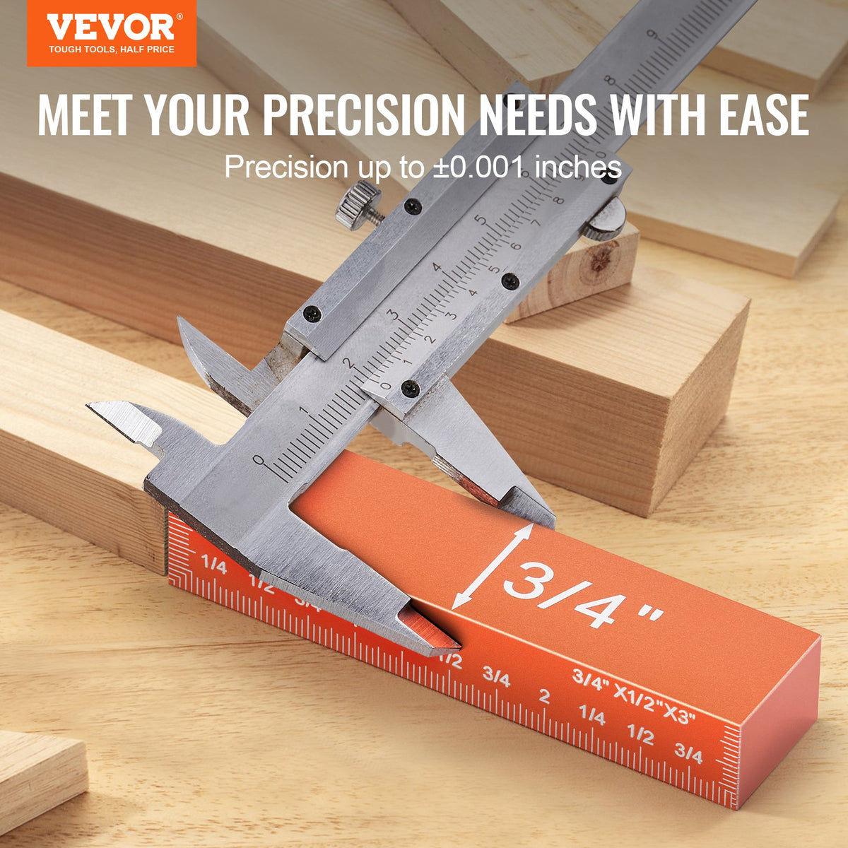 VEVOR Setup Blocks Woodworking Tools, 16-Piece, Precision Height Gauge Block Set, with Clearly Laser Engraved Size Markings and Storage Case, Aluminum Setup Bars for Router and Table Saw Accessories