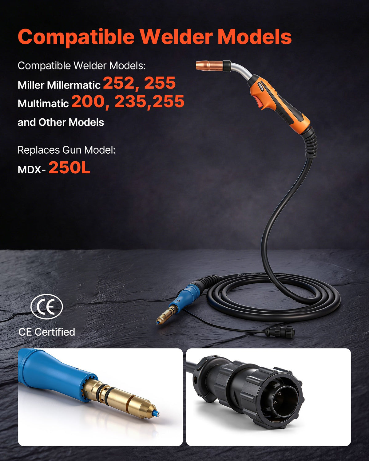 VEVOR 250A MIG Welding Gun with 4.57m Cable