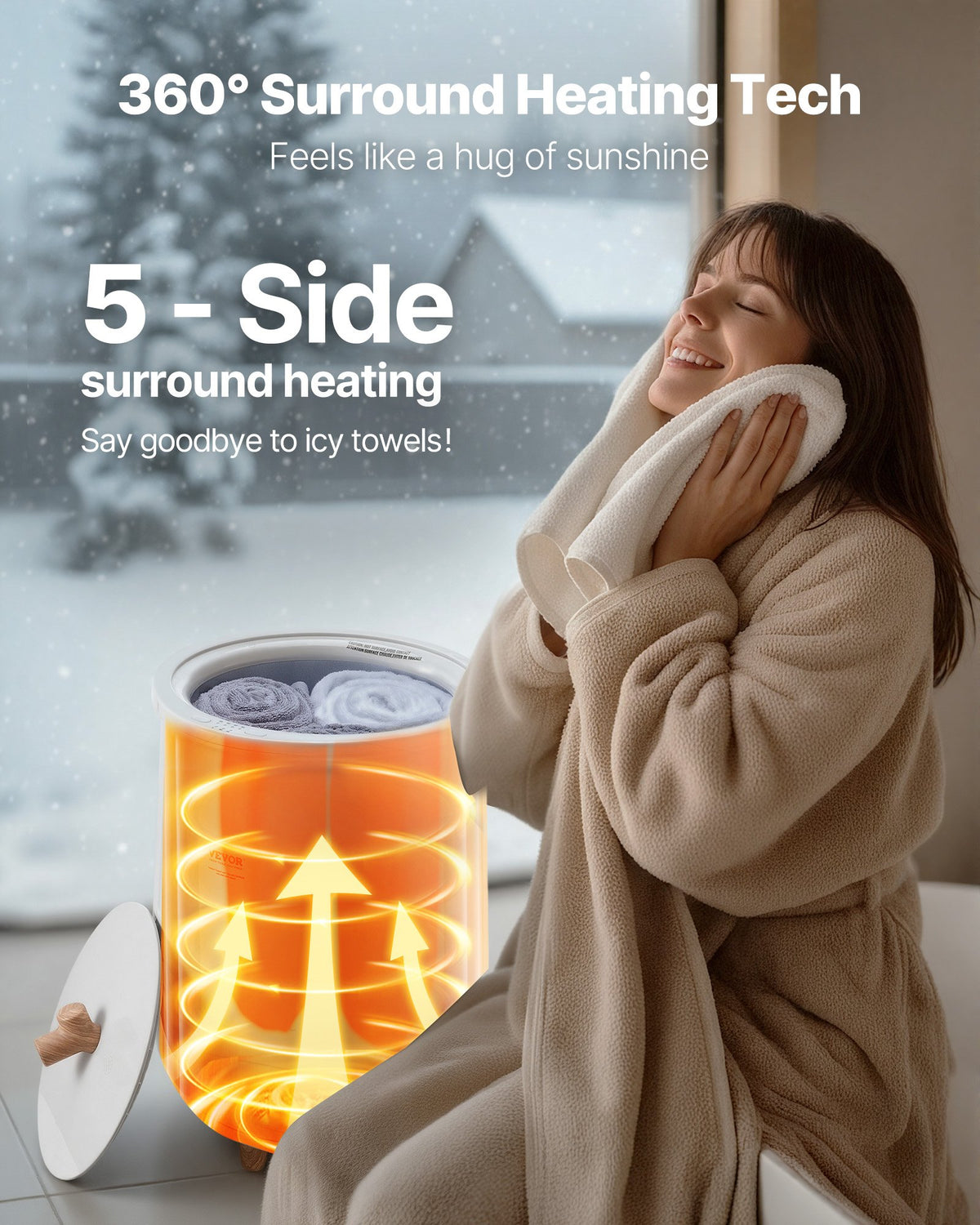 VEVOR Towel Warmers for Bathroom, Towel Warmer Bucket Auto Shut Off for Spa  Fits up to 3 Oversized Bath Towels, Blankets, Clothes, Bathrobes, PJ's and More