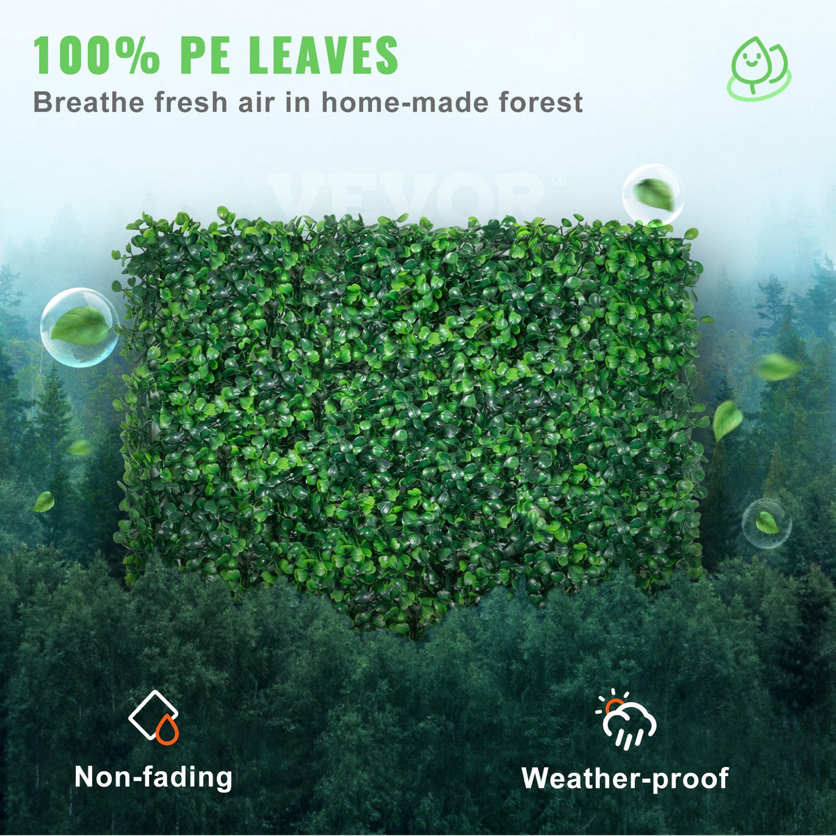 VEVOR Artificial Boxwood Panel UV 12pcs Boxwood Hedge Wall Panels Artificial Grass Backdrop Wall 20X20" 4cm Green Grass Wall Fake Hedge for Decor Privacy Fence Indoor Outdoor Garden Backyard