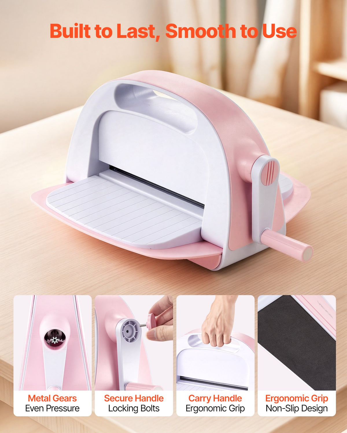 VEVOR Manual Die Cutting and Embossing Machine, 229mm Opening, Portable Die Cut Machine with Cutting Plates, Ergonomic Handle, Easy to Store, for Arts and Crafts, Scrapbooking, Card Making, Crafting