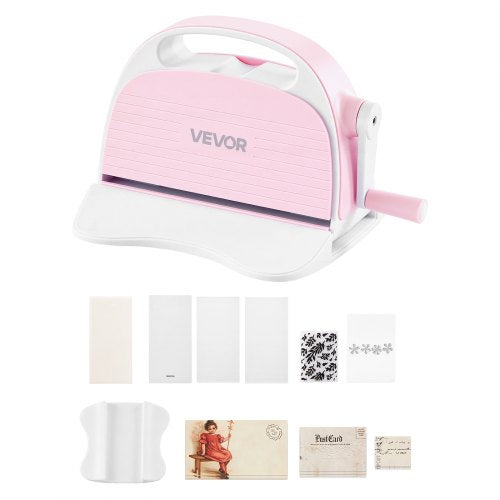 VEVOR Manual Die Cutting and Embossing Machine, 76mm Opening, Portable Die Cut Machine Set with Cutting Dies, Embossing Folders, Paper Sheets, Cutting Plates, for Scrapbooking, Card Making, Crafting