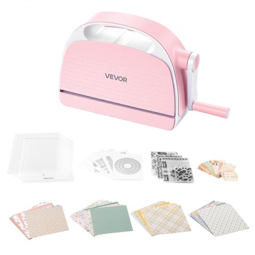 VEVOR Manual Die Cutting and Embossing Machine, 152mm Opening, Portable Die Cut Machine Set with Cutting Dies, Embossing Folders, Paper Sheets, Cutting Plates, for Scrapbooking, Card Making, Crafting