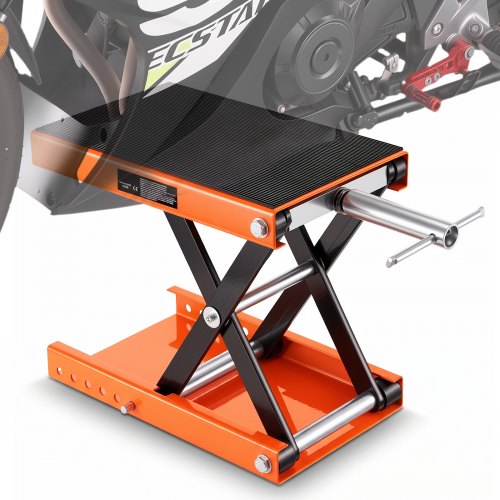 VEVOR Motorcycle Scissor Jack Lift 499.5 kg Wide Deck Hoist Stand for ATVs Bike