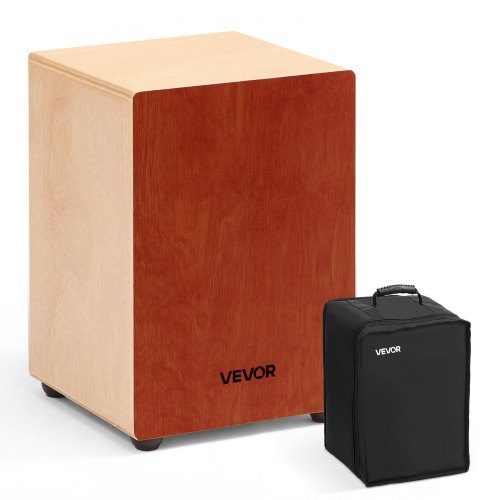 VEVOR Cajon Box Drum, with Internal Guitar Strings, Lightweight Wooden Percussion Box, Portable Birch Wood Drum Musical Instrument with Travel Bag, for Beginners and Professionals, 305 x 305 x 430 mm