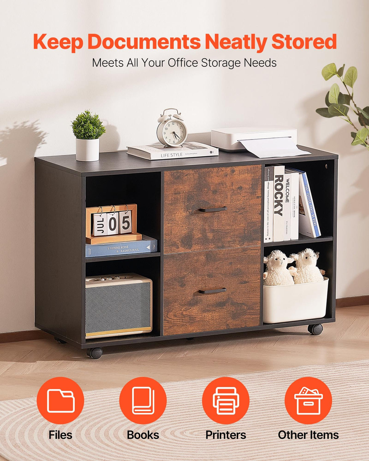 VEVOR 2 Drawer Wooden File Cabinet