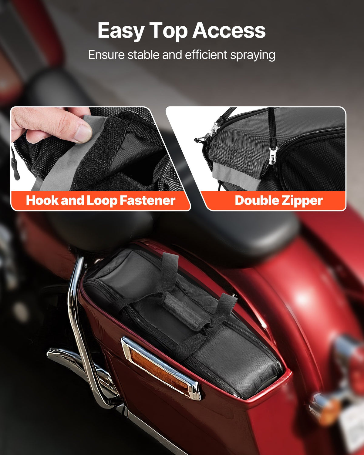 VEVOR Motorcycle Saddlebag Liner Bag, 18 L Insert Storage Travel Luggage Bag Organizer, Compatible with Harley Davidson 1993-2022 Touring Road/Street Glide/Electra Glide/Road King Saddlebag, Black