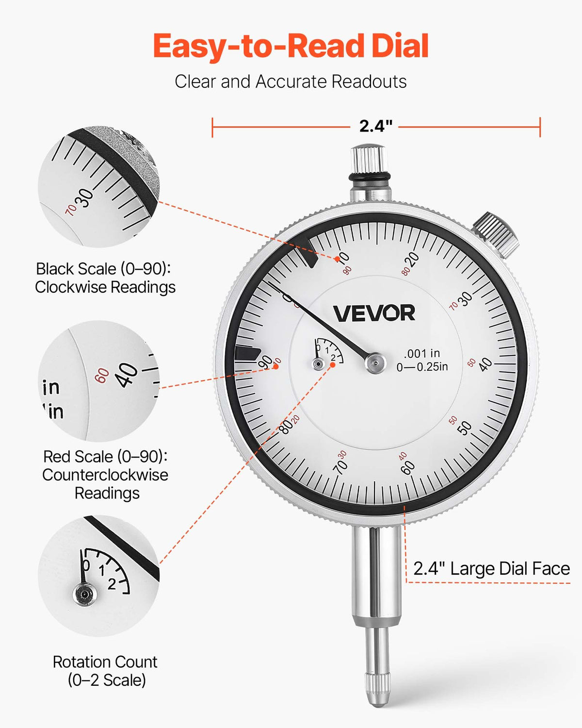 VEVOR Dial Test Indicator and Bore Gauge Measuring Tool Set