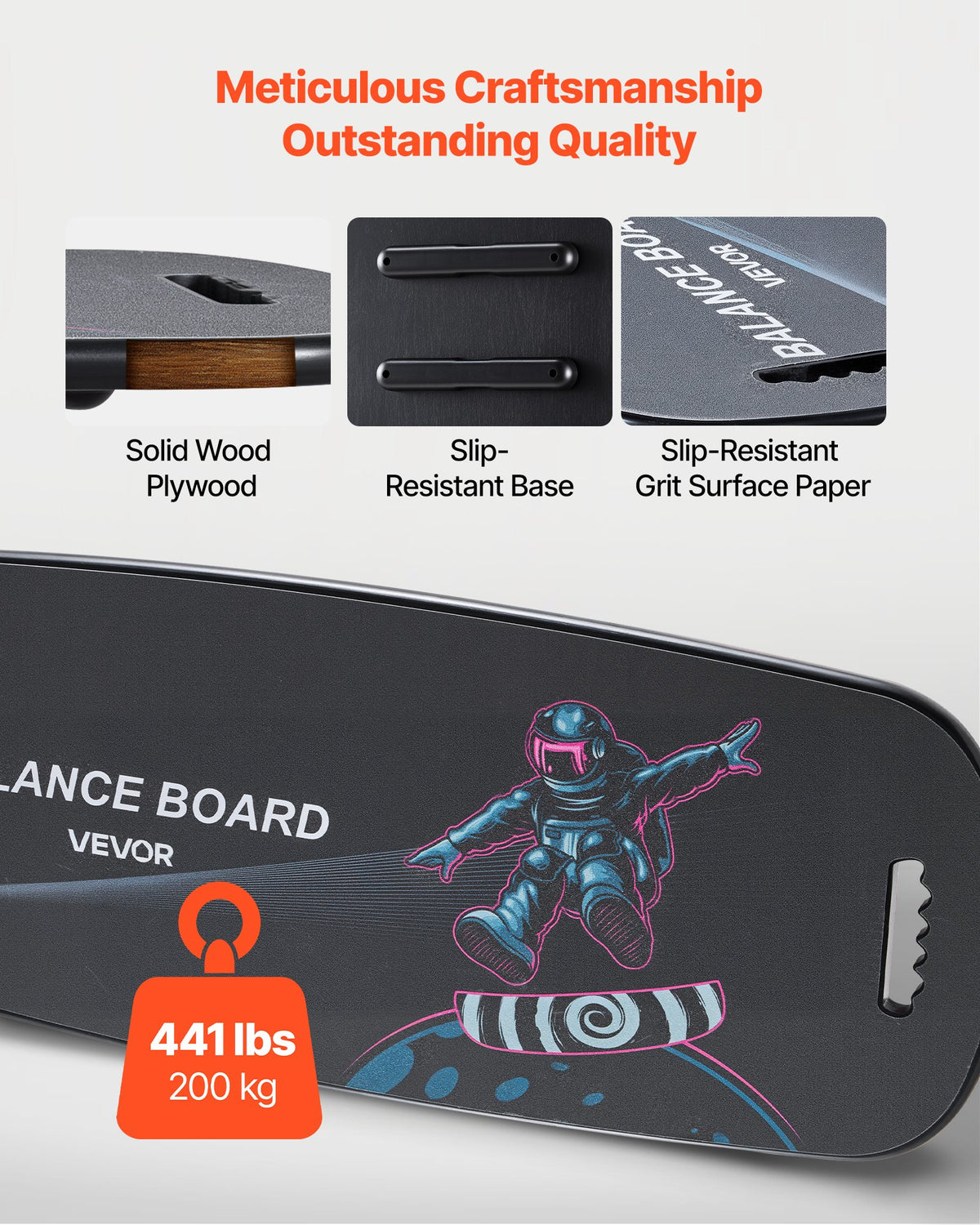 VEVOR Balance Board, 2-in-1 Wobble Board Trainer for Adults, Premium Wooden Balance Training Equipment, with Roller, Magnetic Stoppers, Storage Rack, for Core Workouts, Surf Trainer & Physical Therapy