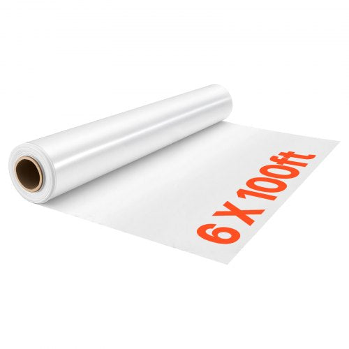 VEVOR Greenhouse Plastic Sheeting 1.8x30.5 m 6 Mil Clear Polyethylene Film, for Farms Agriculture Garden Outdoor Plant, Water Sun Frost Wind Dust Resistant, Heavy Duty Thick Winter Hoop House Cover
