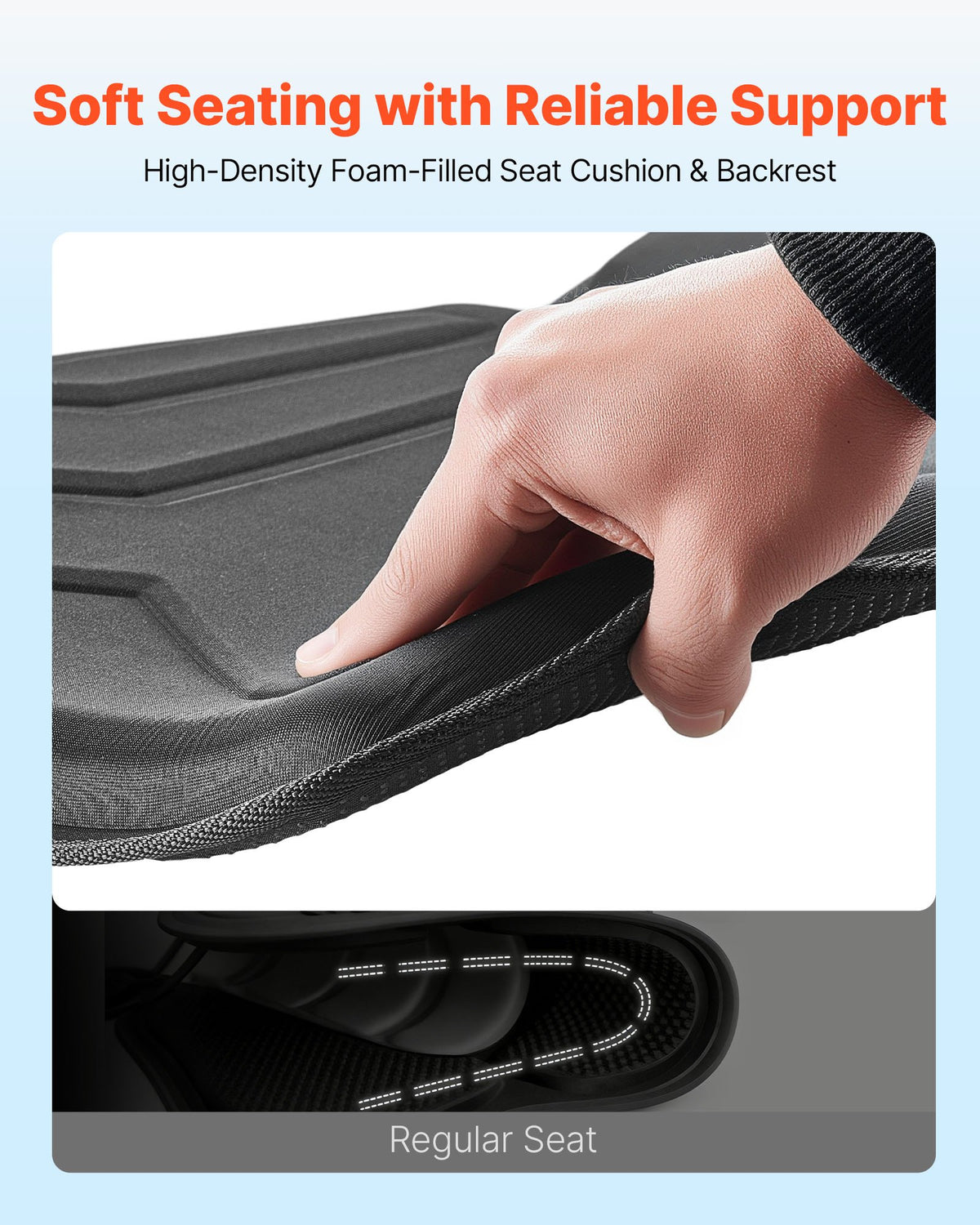 VEVOR Kayak Seat, 1 Pack 31 mm Thick, Universal Paddle Board Seat with Back Support, Hexagonal Sit-on-Top Soft Padded Cushion with Storage Bag & Adjustable Straps for SUP, Fishing/Inflatable Kayak