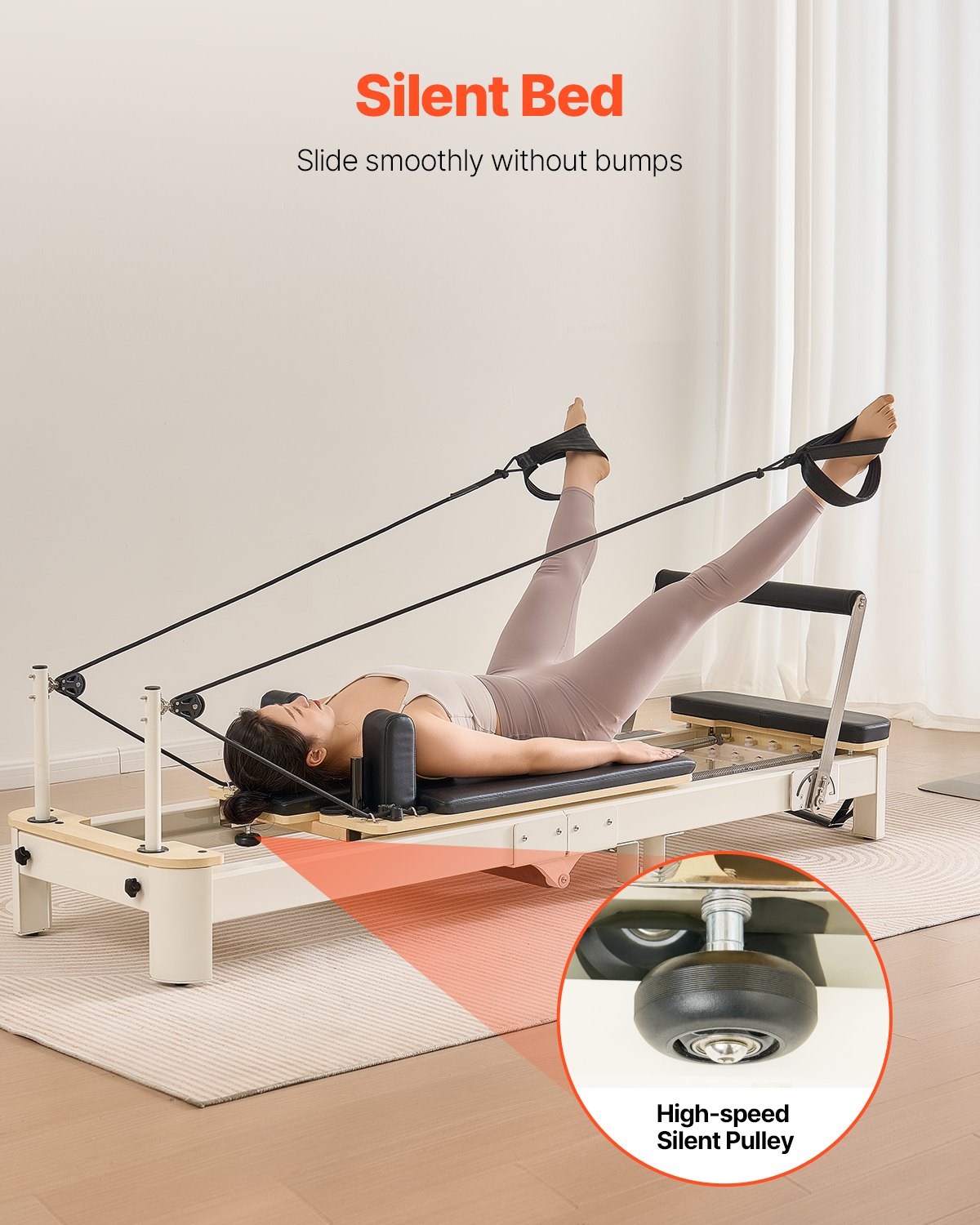 VEVOR Foldable Pilates Reformer Machine, Reformer Set with  Sitting Box, Pilates Bed with Dual Resistance- Spring & Cord, for Advanced Users & Beginners Home Gym Studio, Up to 400 LBS