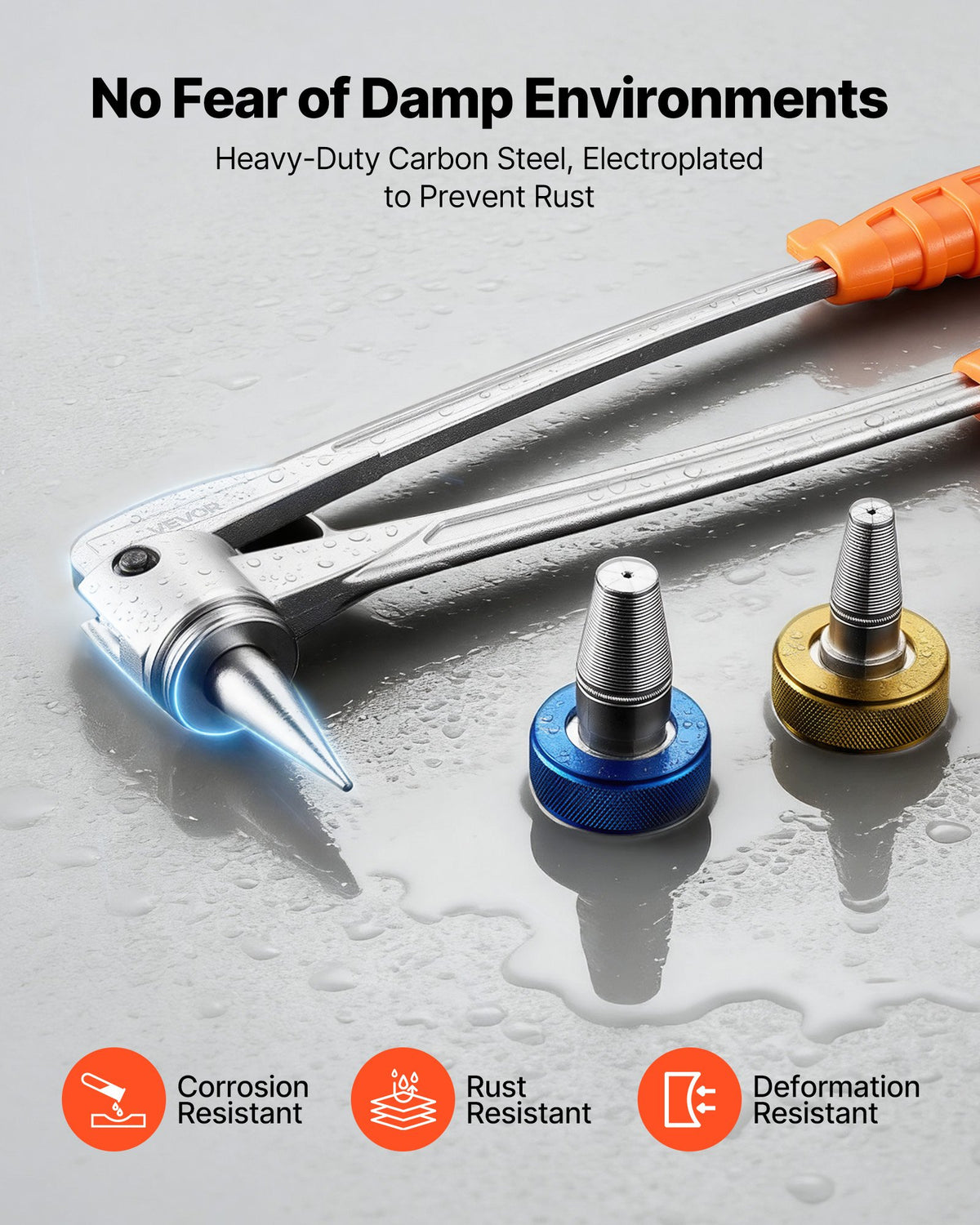 VEVOR PEX Pipe Expander Tool Kit, Manual Tubing Expansion Tool for 3/8", 1/2", 3/4", 1" PEX Pipes - with 4 Expanding Heads, Pipe Cutter & Carrying Case for Radiant Heating & Water Plumbing System