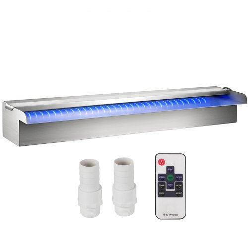 VEVOR Vevor Waterfall Pool Fountain Rectangular & Led Strip Light 60 x 11.5 x 8 cm/23.6" X 4.5" X 3.1"