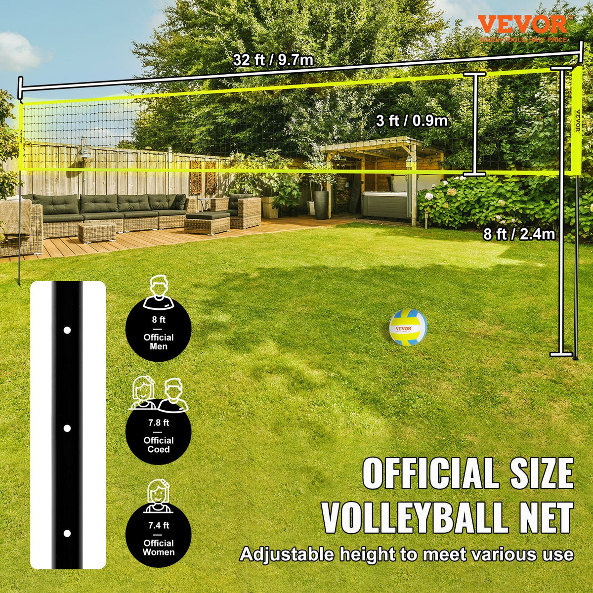 VEVOR Outdoor Portable Volleyball Net System