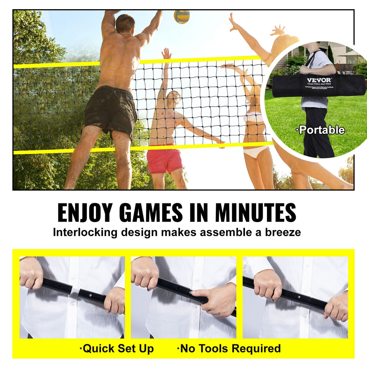 VEVOR Outdoor Portable Volleyball Net System