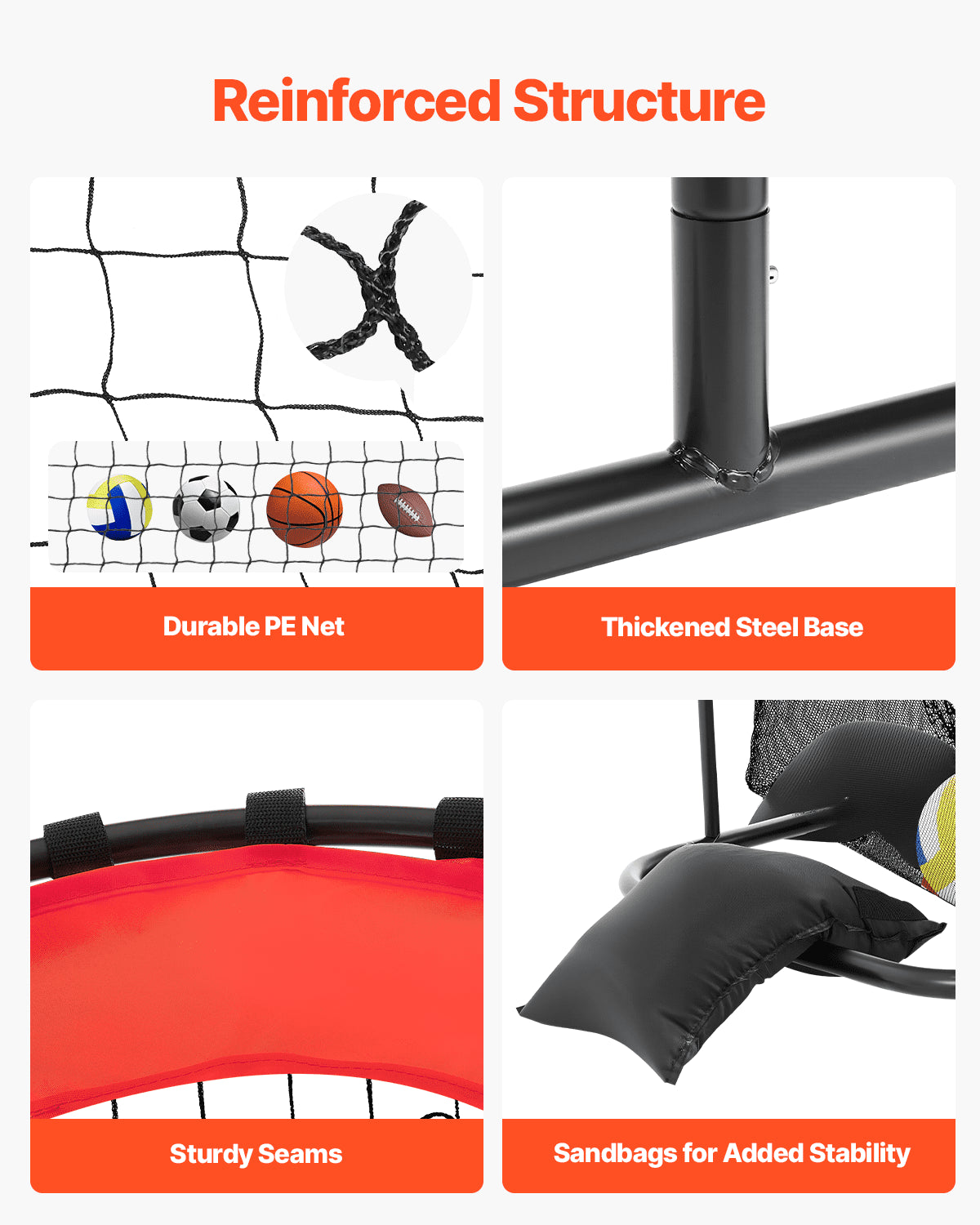 VEVOR Volleyball Setter Training Equipment, Angle and Height Adjustable Volleyball Trainer, Portable Practice Net with Cart, Wheels, Carrying Bag, Indoor Outdoor Target Net for Serving Spiking Setting