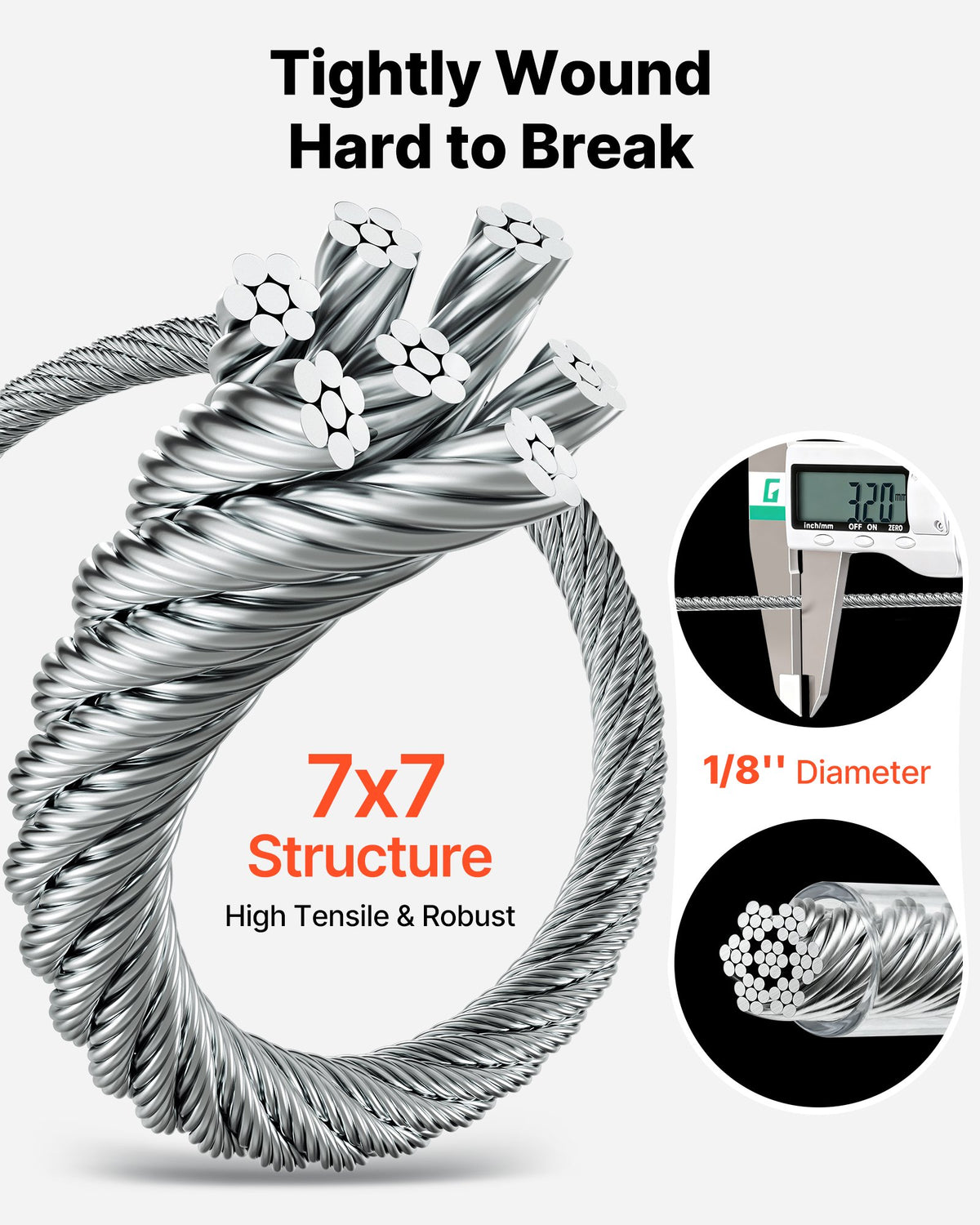 VEVOR 3.2 mm Wire Rope Kit