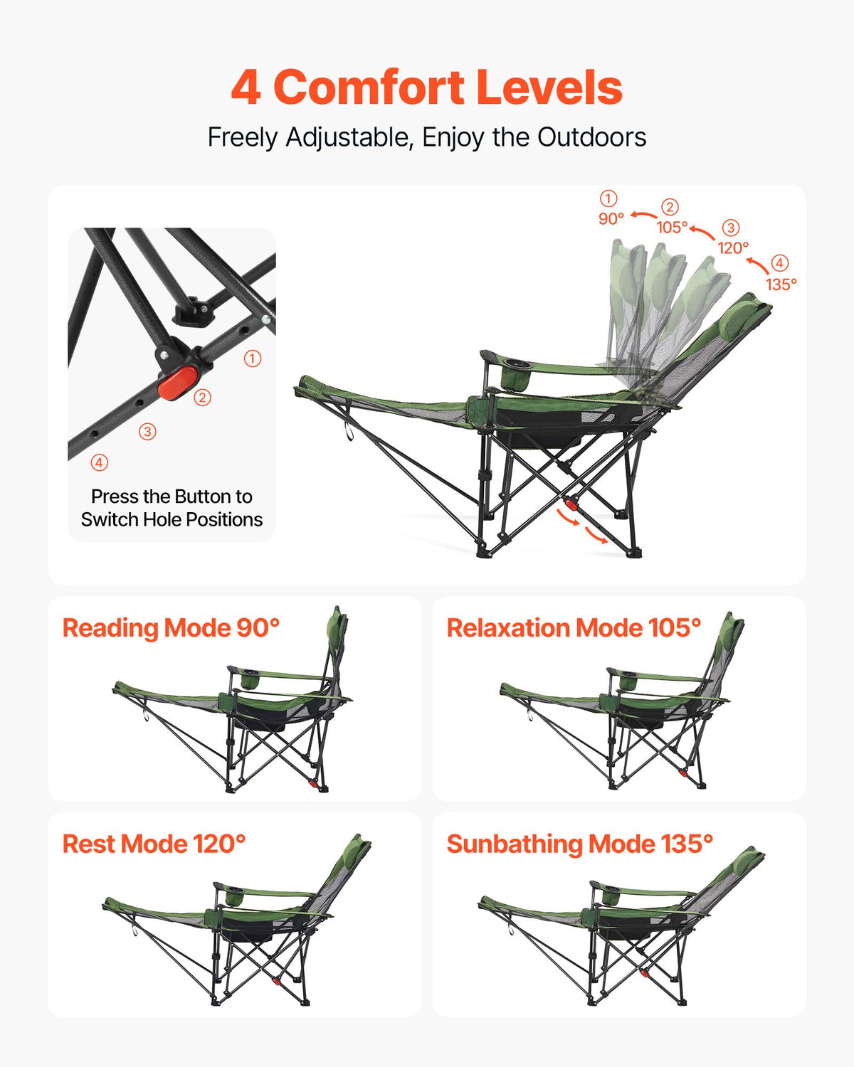 VEVOR Reclining Camping Chair