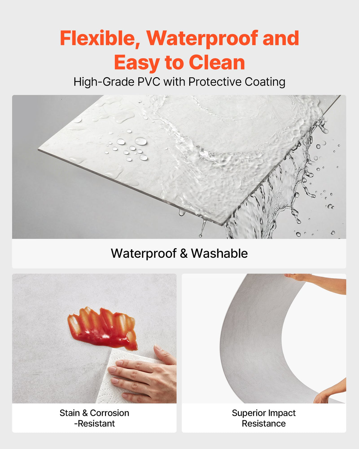 VEVOR 605x1210mm PVC Ceiling Tiles 10-Pack Drop Ceiling Panels White Marble, PVC Foam Board, Grid Fit, Water-Resistant, Flexible Cut, Easy to Clean, Modern Decorative Finish for Home, Office Areas