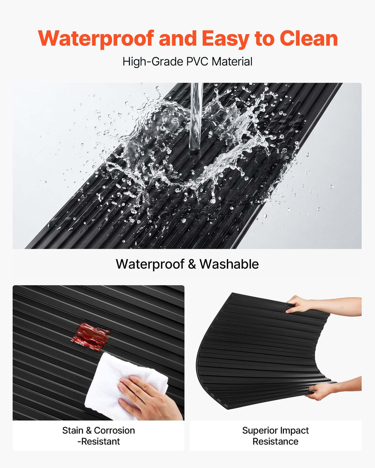 VEVOR 605x1215mm PVC Ceiling Tiles 12-Pack 3D Black Linear Slat Panels, Smooth PVC Sheet for Drop Grid, Impact-Resistant, Paintable Surface, Easy Cut, Modern Decorative Style for Home, Office