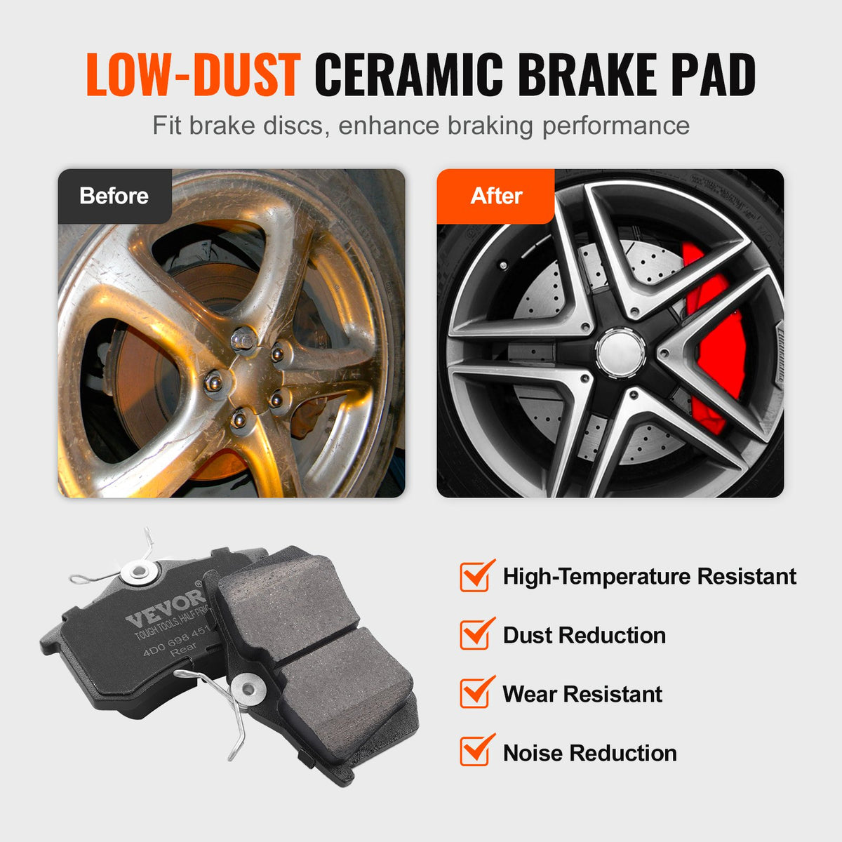 VEVOR Rear Brake Kit Compatible with AUDI A3(8L)
