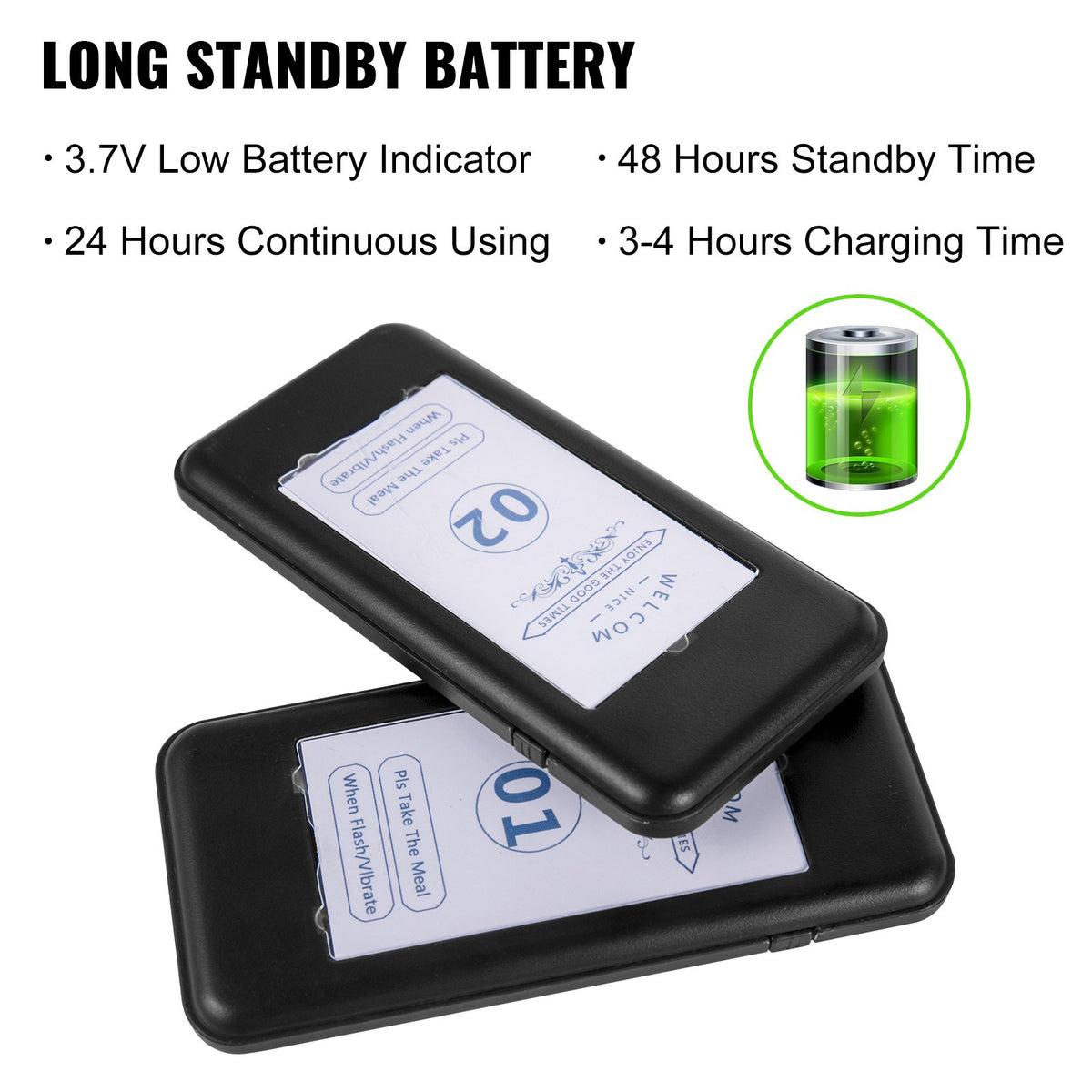 VEVOR Restaurant Pager 16 Coasters Paging System Max 98 Nursery Pager Wireless Paging Queuing Calling System Touch Screen with Vibration, Flashing and Buzzer for Social Distance Hotels and Cafés