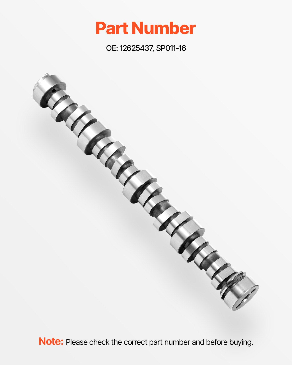 VEVOR Engine Camshaft, 12625437 SP011-16 Cam Replacement, Compatible with Norris trucks from 1999-2013 GM Gen3/4, LS Truck Engine 4.8L, 5.3L, 6.0L, and 6.2L