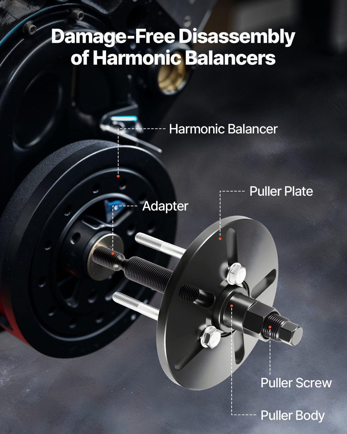 VEVOR Harmonic Balancer Puller Removal & Install Tool Kit