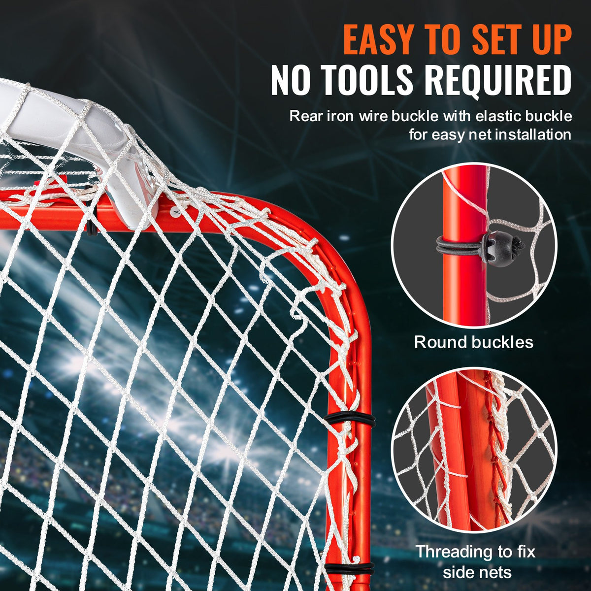 VEVOR Hockey Goal with Backstop and Targets Street Outdoor Steel Hockey Net 182.9 cm