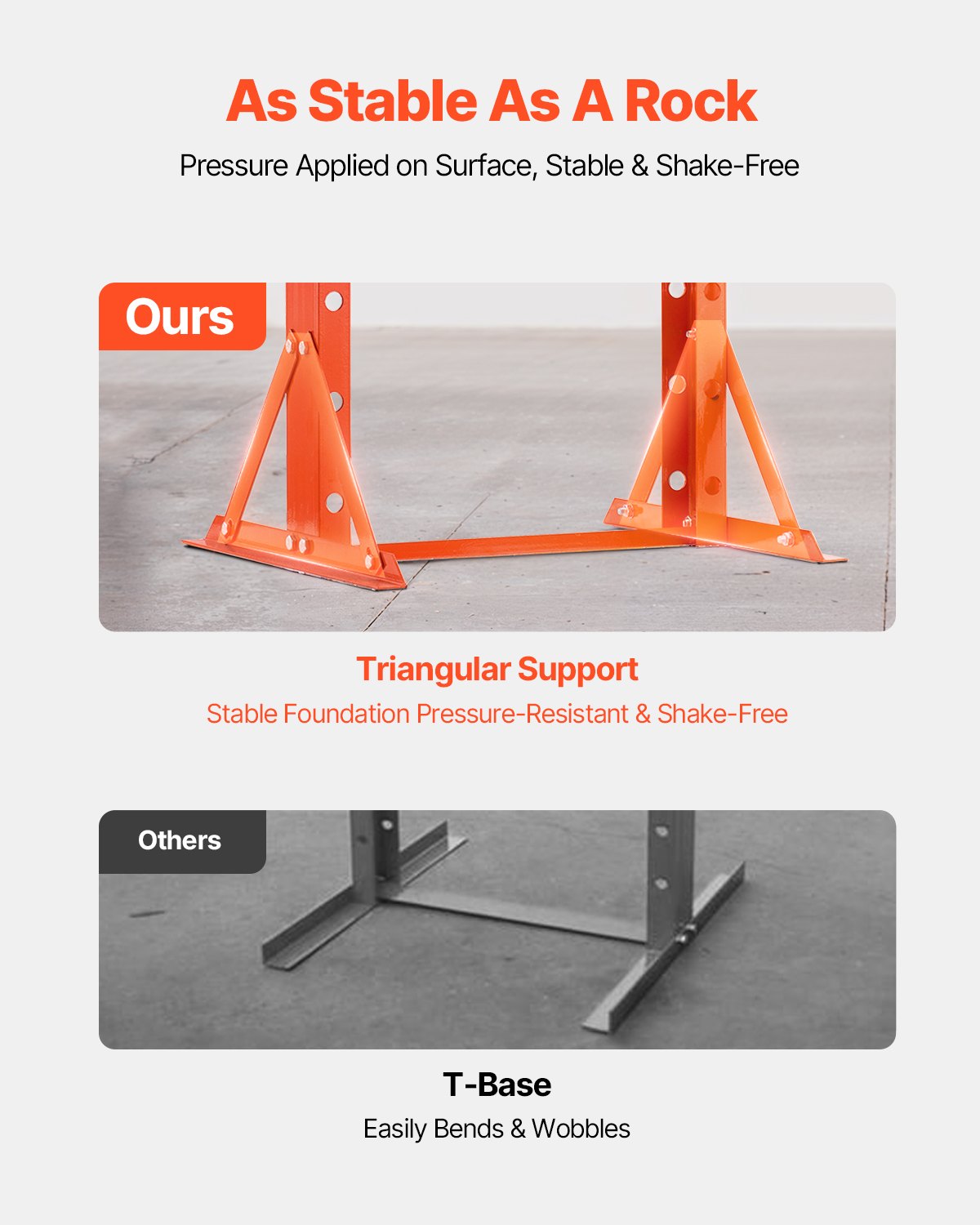 VEVOR Hydraulic Shop Press, 20 T H-Frame Shop Press with Press Plate & Triangular Support, Stable Garage Floor Adjustable Hydraulic Press with Relief Valve, Fit for Bending, Straightening & Stamping