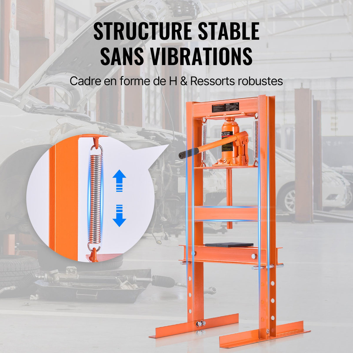 VEVOR Hydraulic Shop Press 6 Ton with Press Plates H-Frame Benchtop Press Stand