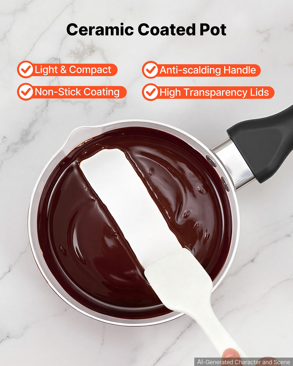 VEVOR Chocolate Melting Pot - 2 x 1 L Pots, 30℃ to 85℃ Choc Warm Machine, 80W Even Cheese Melter, 2 Knobs Temp Control, 2 Ceramic Coated Pots, Electric Warmer for Mulled Milk Candy, Commercial & Home