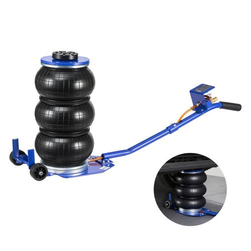 VEVOR Air Jack, 3 Ton Triple Bag Air Jack, Airbag with Six Steel Pipes, Lift Up to 450 mm, 1-6 s Fast Lifting Pneumatic with Long Handle & Rubber Pad for Cars, SUVs, Pickup Trucks Repair, Garages
