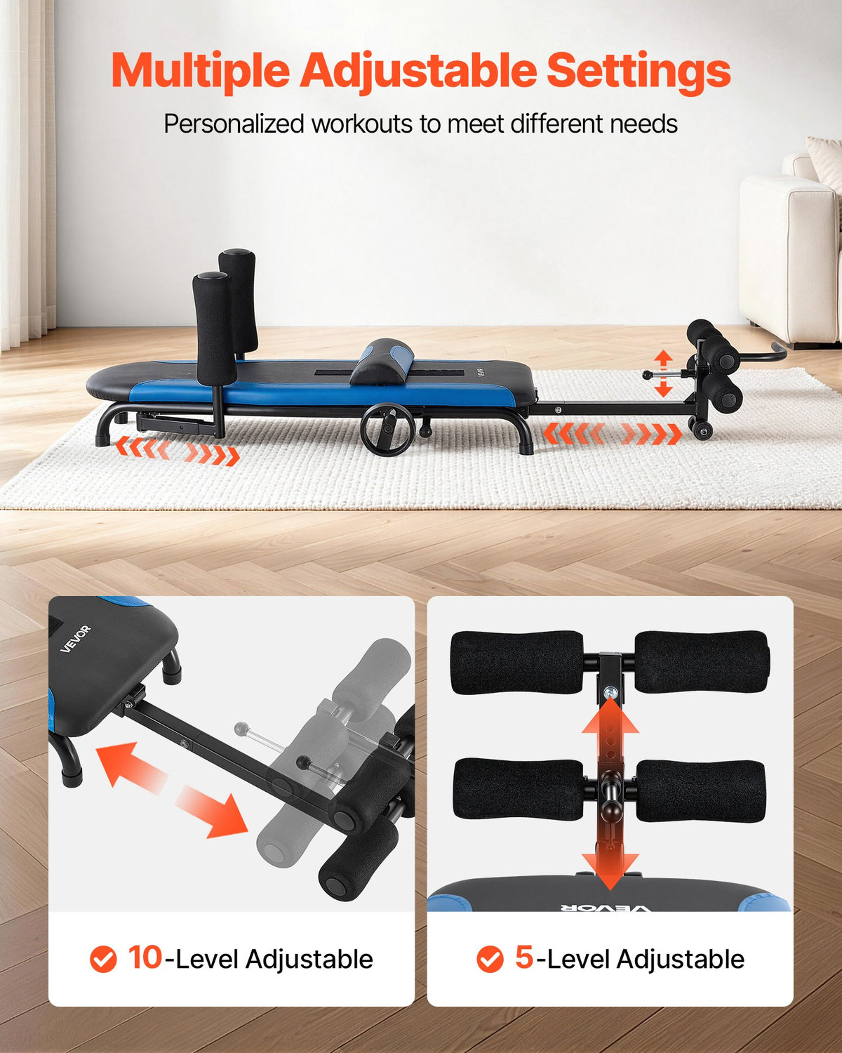 VEVOR Inversion Table, 159 kg Capacity Heavy Duty Back Inverter Stretcher, Inverted Table with Stable Structure, Adjustable Armrests, Decompression Tables for Shoulders, Neck, Back, Knees