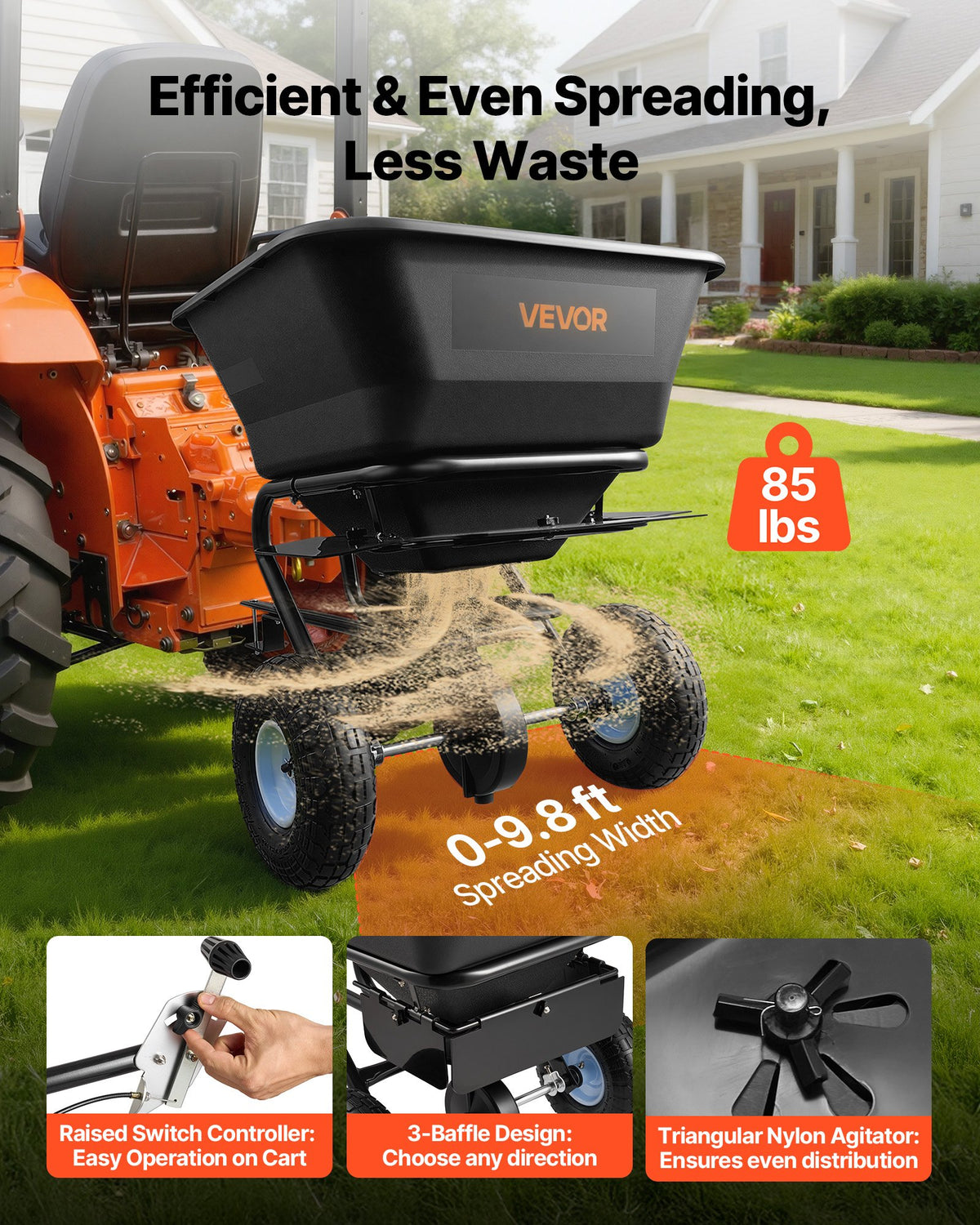 VEVOR Tow Behind Lawn Spreader