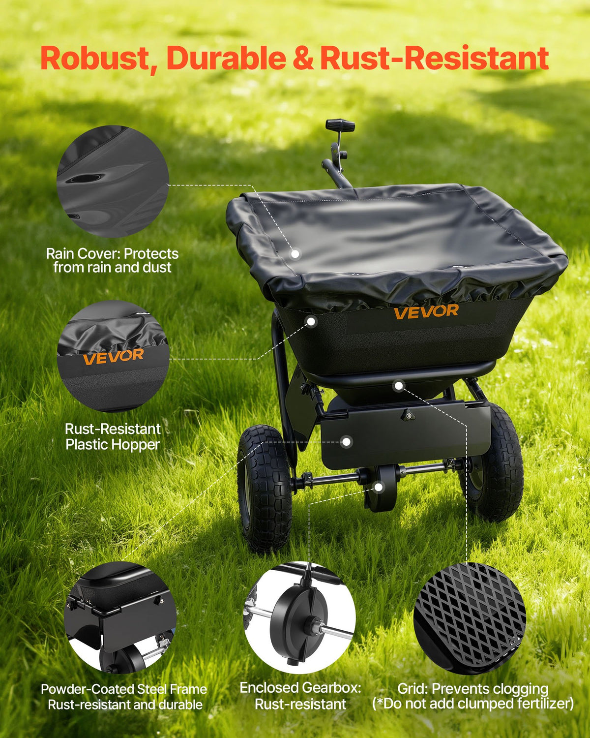 VEVOR Tow Behind Lawn Spreader