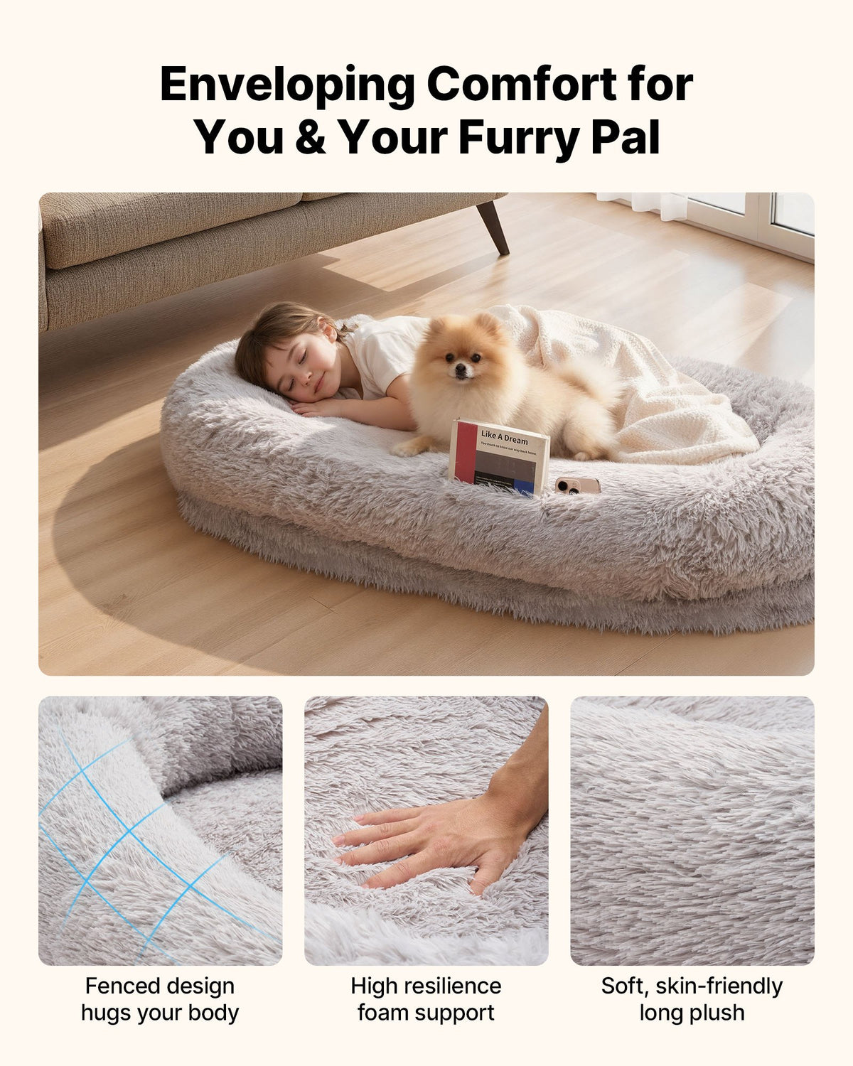 VEVOR Human Dog Bed