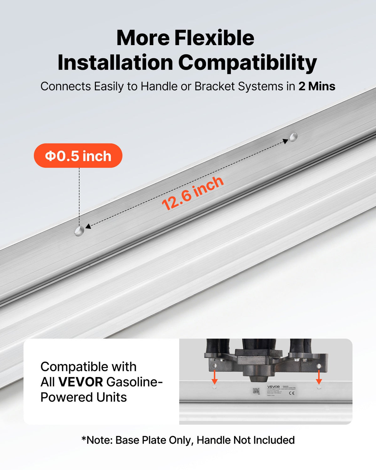 VEVOR Concrete Screed Blade 2438 mm Aluminum Alloy Board Leveling Tool, 5.3 in Wide Straight Edge, Wide Coverage, Replacement Surface Leveler for Driveway, Patio, Sidewalk, Garage Floor Finishing