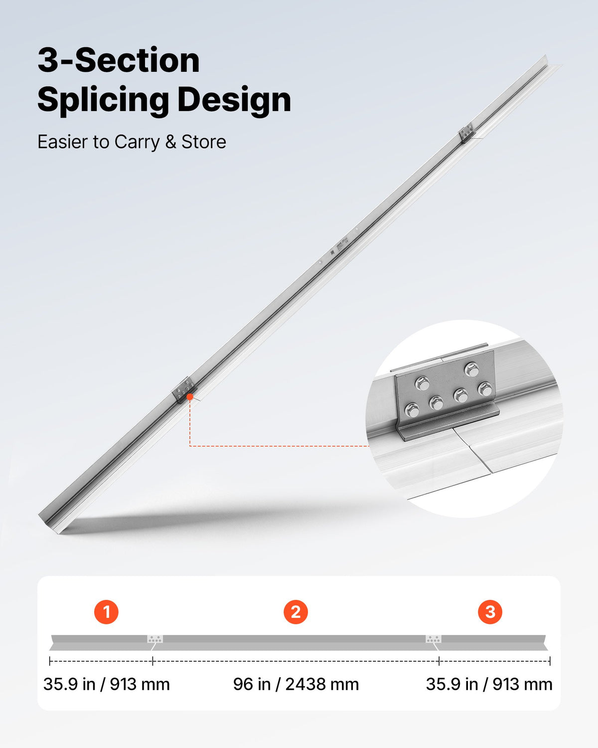 VEVOR Concrete Screed Blade 4267 mm Aluminum Alloy Board Leveling Tool, 5.3 in Wide Straight Edge, Wide Coverage, Replacement Surface Leveler for Driveway, Patio, Sidewalk, Garage Floor Finishing