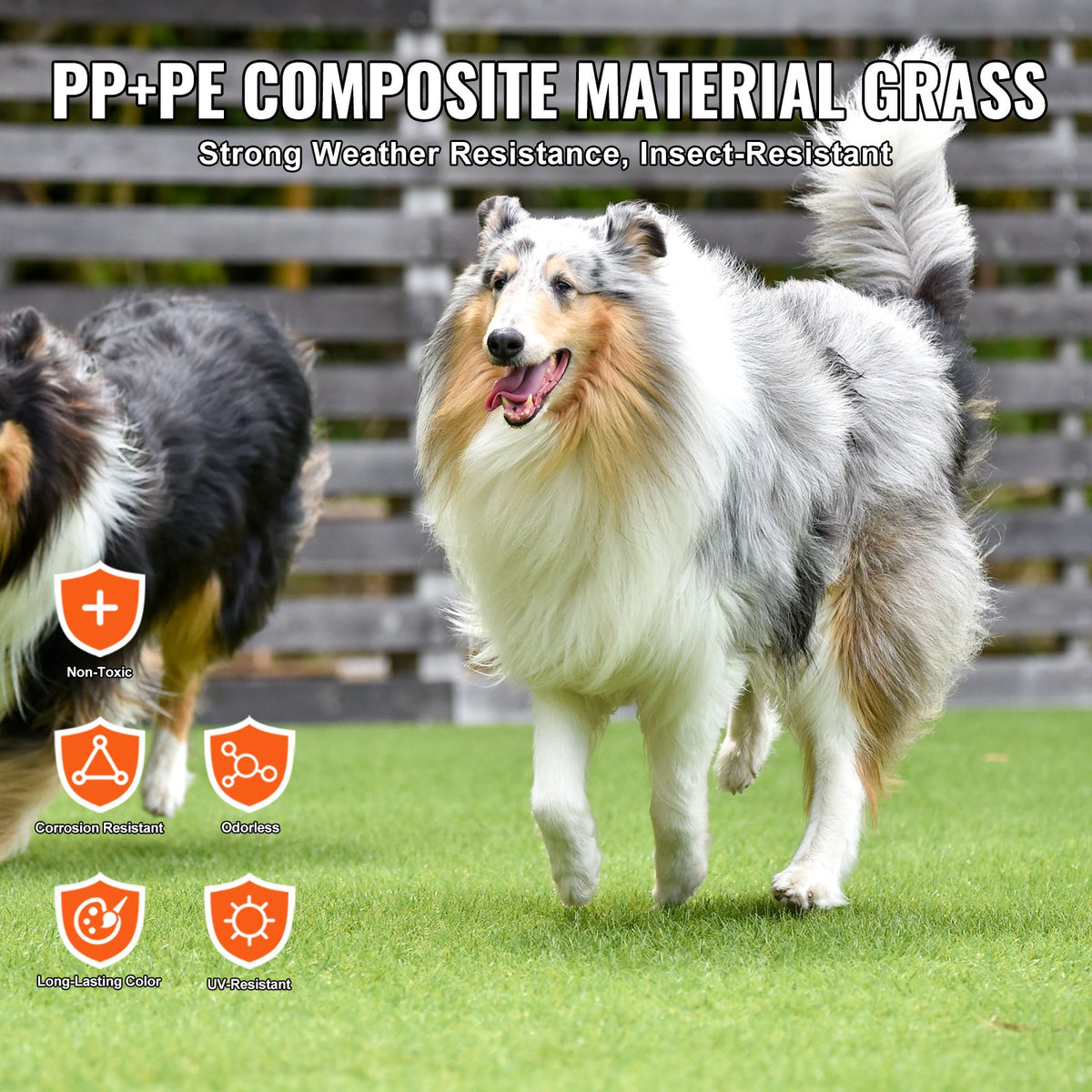 VEVOR Artifical Grass Tiles Interlocking Turf Deck Set, 18 Pack 305x305mm, Synthetic Fake Grass Self-draining Mat Flooring Decor Pad, Perfect For Multi-Purpose Indoor Outdoor Entryway Scraper Dog Mats
