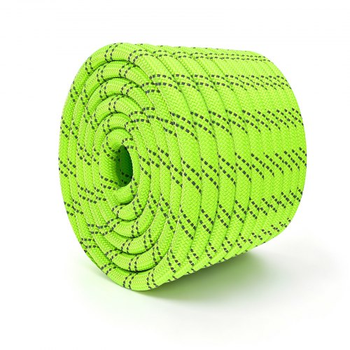 VEVOR Double Braided Polyester Rope 12.7 mm x 36 m Arborist Rigging Rope, for Tree Work, Heavy Duty 11 Strands, 1678 kg High Breaking Strength, Outdoor Climbing Towing Swing Pulling Cord, Green