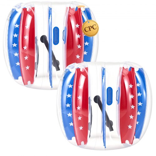 VEVOR 2-Pack Inflatable Bumper Balls 1.2m Human Bubble for Teens Blue+Red, for Backyard, Camping, Picnic, Park, Lawn, and Outdoor Team Gameplay, Thickened PVC Material, Sumo Hamster Ball with Handle