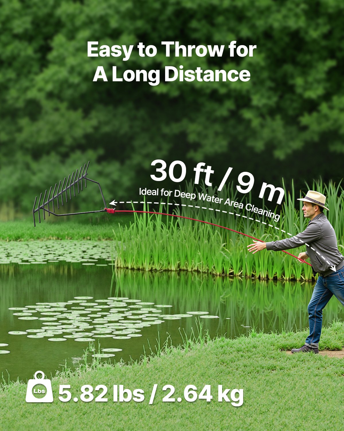 VEVOR 24 in Aquatic Weed Rake