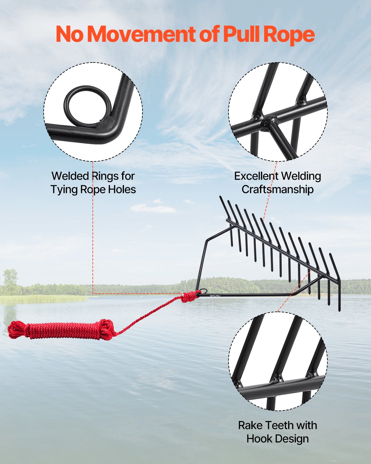 VEVOR 24 in Aquatic Weed Rake