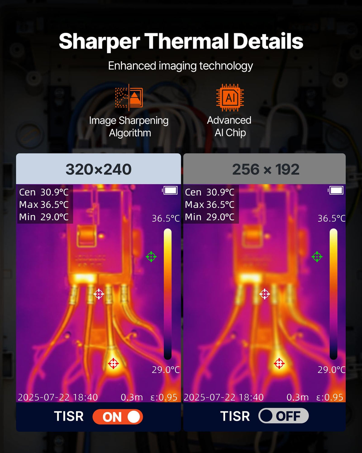 VEVOR Thermal Camera, 320 x 240 TISR Super Resolution, Thermal Imaging Camera with 2MP Visual Camera, 256 x 192 IR Resolution, 25 HZ Refresh Rate, -4°F to 1022°F, 4 Image Modes & 6 Color Palettes