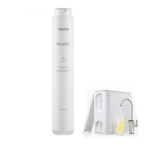 VEVOR Reverse Osmosis System PCF Pre-Composite Replacement Filter Cartridge, Easy Replacement for 12 Months, Reduces Chlorine, Compatible with RO System SS-201/SS-202/SS-203/SS-204/SS-205/SS-206 Units